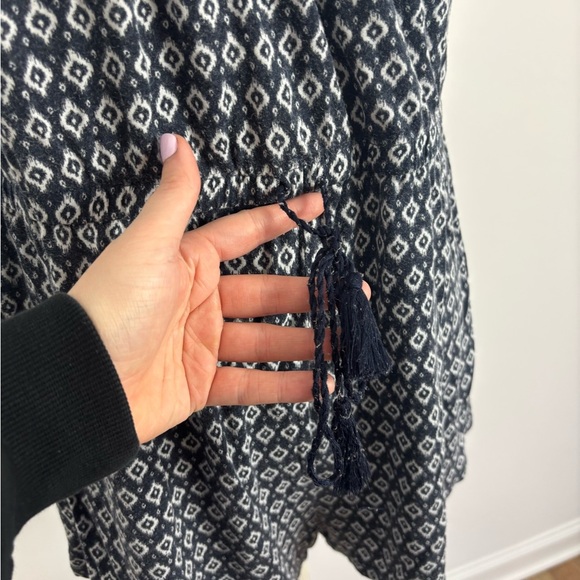 H&M Romper Blue Geometric Spaghetti Straps Tassel L - Picture 2 of 6